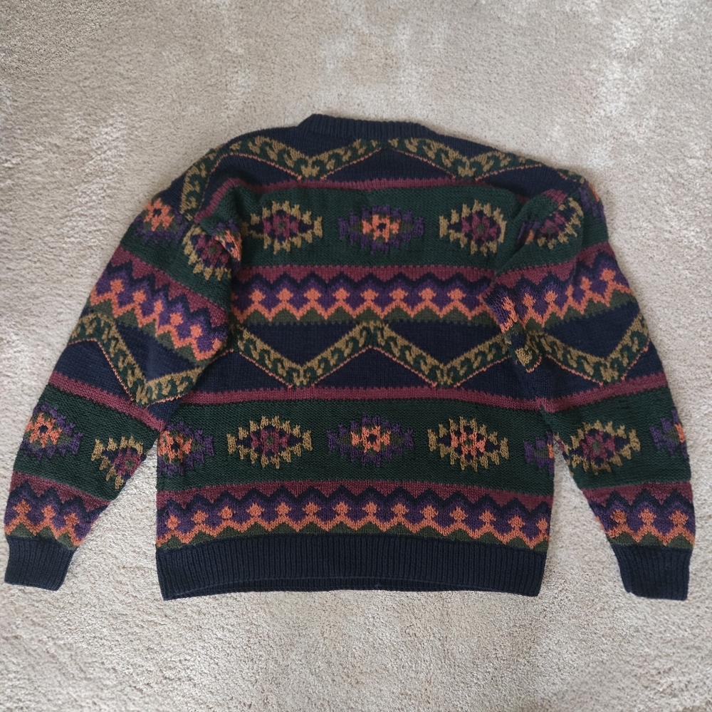 Britches Geometric Vintage Hand Knit Sweater - Picture 2 of 9